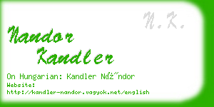 nandor kandler business card